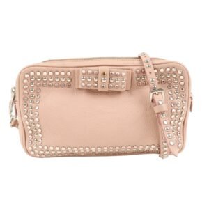 MIU MIU Leather Bijoux Shoulder Bag Crossbody Bag Pink Used