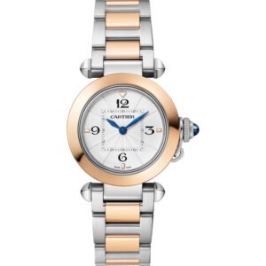 PASHA DE CARTIER, 30MM, QUARTZ, ROSE GOLD, STEEL, INTERCHANGEABLE METAL AND LEATHER STRAP