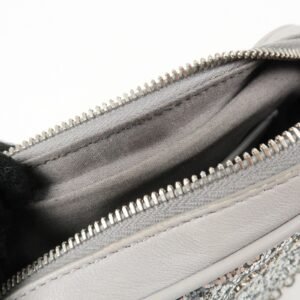MIU MIU Leather Glitter Pouch Cosmetic Pouch Silver 5ND001 Used - 图片 21