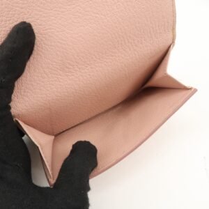 MIU MIU Leather Double Hook Bi-fold Wallet Pink Gold Hardware Used - 图片 16