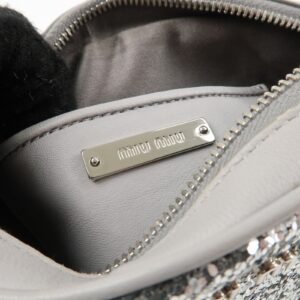 MIU MIU Leather Glitter Pouch Cosmetic Pouch Silver 5ND001 Used - 图片 22