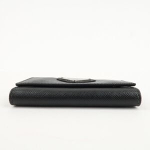 PRADA Triangle Logo Saffiano Leather Key Case Black 1M0222 Used - 图片 5