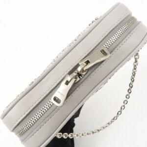 MIU MIU Leather Glitter Pouch Cosmetic Pouch Silver 5ND001 Used - 图片 17