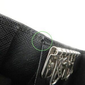 PRADA Triangle Logo Saffiano Leather Key Case Black 1M0222 Used - 图片 16