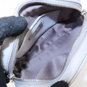 MIU MIU Leather Glitter Pouch Cosmetic Pouch Silver 5ND001 Used - 图片 19