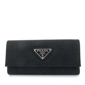 PRADA Triangle Logo Nylon 6 Key Case Key Holder Black M26X Used