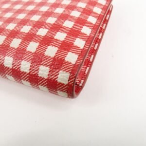 MIU MIU Logo Leather Bi-fold Compact Wallet Red 5MV204 Used - 图片 7