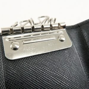 PRADA Triangle Logo Saffiano Leather Key Case Black 1M0222 Used - 图片 17