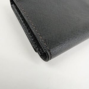 PRADA Triangle Logo Saffiano Leather Key Case Black 1M0222 Used - 图片 8