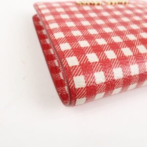 MIU MIU Logo Leather Bi-fold Compact Wallet Red 5MV204 Used - 图片 6