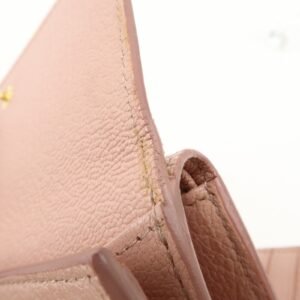 MIU MIU Leather Double Hook Bi-fold Wallet Pink Gold Hardware Used - 图片 20
