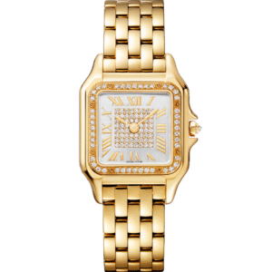 PANTHÈRE DE CARTIER WATCH MEDIUM MODEL, QUARTZ, YELLOW GOLD, DIAMONDS