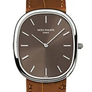 Patek Philippe Golden Ellipse Brown Dial Brown Leather 31mm Men's Watch 3738/100G-012