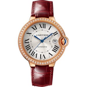 BALLON BLEU DE CARTIER, 40 MM, ROSE GOLD, LEATHER, DIAMONDS