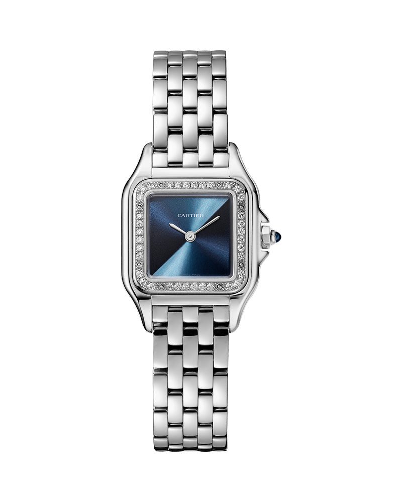 PANTHÈRE DE CARTIER, SMALL, QUARTZ, STAINLESS STEEL, DIAMONDS