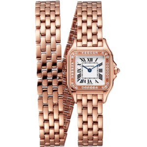 PANTHÈRE DE CARTIER WATCH, Small model, quartz movement, rose gold, diamonds