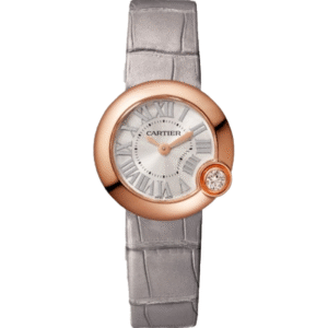 BALLON BLANC DE CARTIER WATCH 26MM, QUARTZ MOVEMENT, ROSE GOLD, DIAMOND, LEATHER