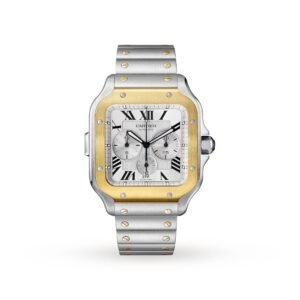 Cartier Santos De Cartier Chronograph Watch Extra-large Model, Automatic Movement, Yellow Gold, Steel, Interchangeable Metal And Rubber Bracelets-P17311000