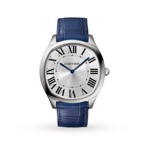 Cartier Drive De Cartier Extra-Flat Watch Large Model, Hand-Wound Mechanical Movement, Steel, Leather-P17310951