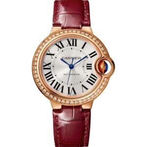 BALLON BLEU DE CARTIER, 33 MM, ROSE GOLD, DIAMONDS, LEATHER