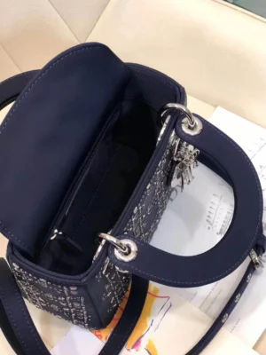 Dark blue leather shoulder strap - 图片 2