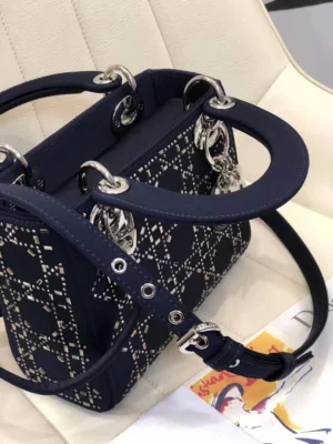 Dark blue leather shoulder strap - 图片 4