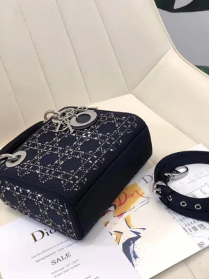 Dark blue leather shoulder strap - 图片 6