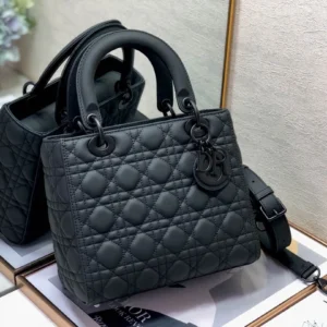 Lady Dior Rattan Check Matte Calfskin Size:24cm