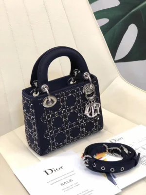 Dark blue leather shoulder strap - 图片 8