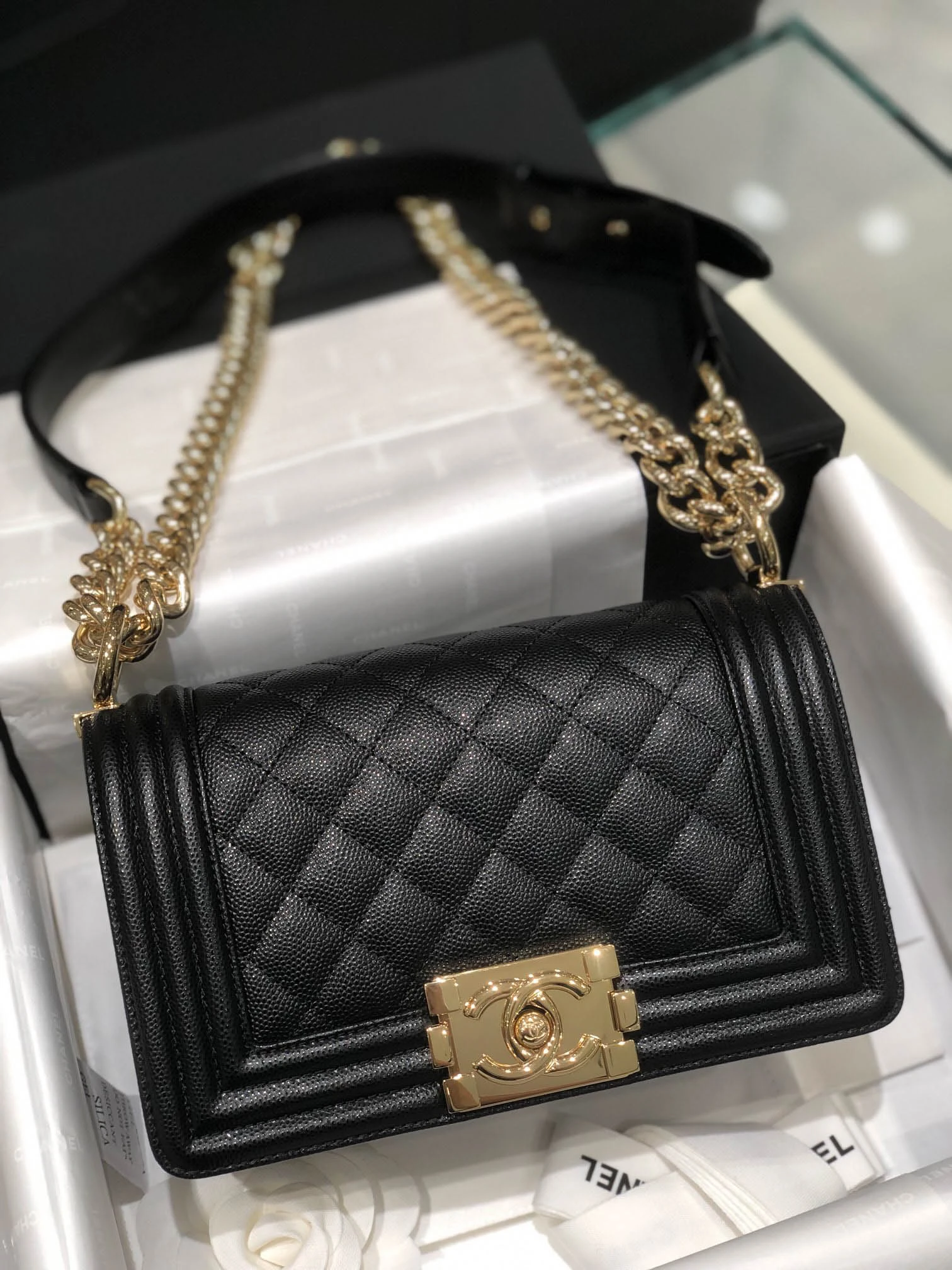 All steel light gold buckle Size: 20Cm