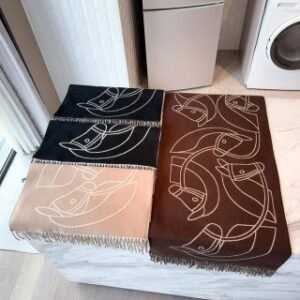 H beige black brown scarves