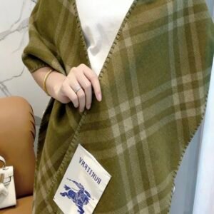 Check Wool Scarf green