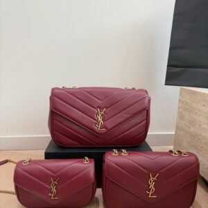 LOULOU in MATELASSÉ lambskin DEEPLY RED