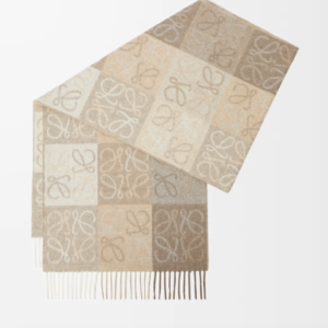 Scarf in wool and cashmere White/Beige