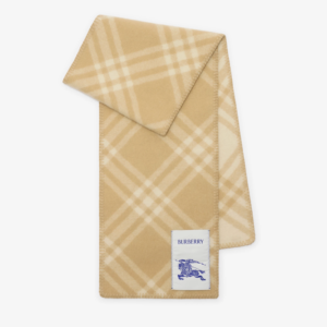 Check Wool Scarf Sand beige