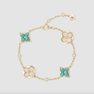 Color Blossom BB Star and Sun Multi-Motif Bracelet, Yellow Gold, Amazonite and Diamonds