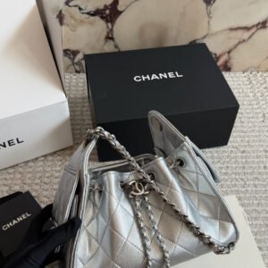 Chanel 25s hobo silver